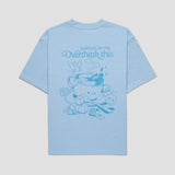 Brewing Anxie-Tea Oversized Tee - Puddle Blue